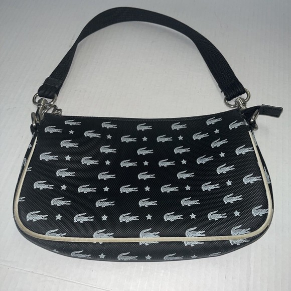 Lacoste Classic Croco Square Baguette Midnight HandBag - Picture 1 of 9